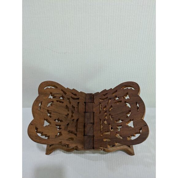 Vintage Hand Carved‎ Foldable Wooden Book Holder/Stand - Picture 5 of 12